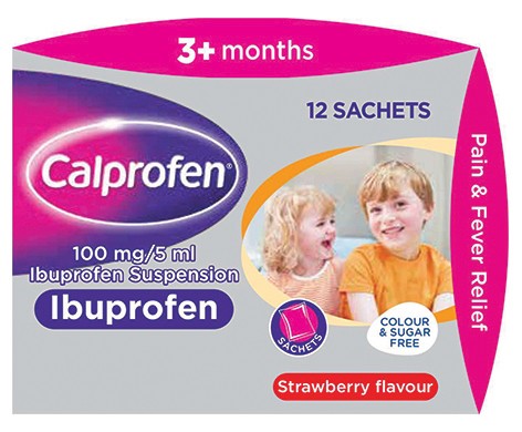 Calprofen 100mg/5ml Ibuprofen Suspension Sachets – 365pharmacist